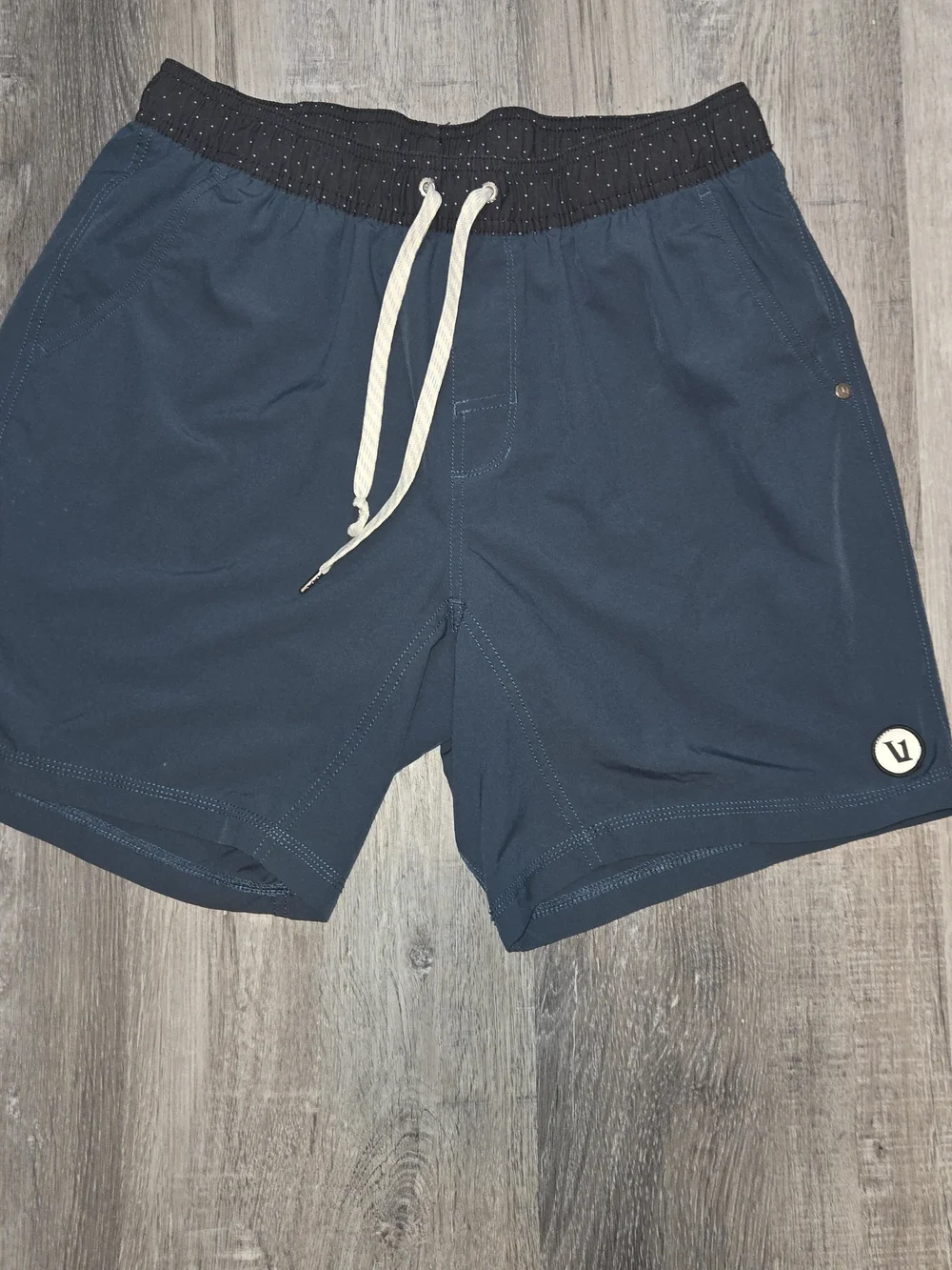 Vuori Men's Navy Athletic Shorts with Black Waistband